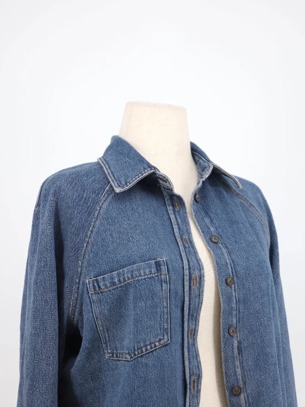 NWT ZARA Women's Denim Shirt Jacket Shacket Size L